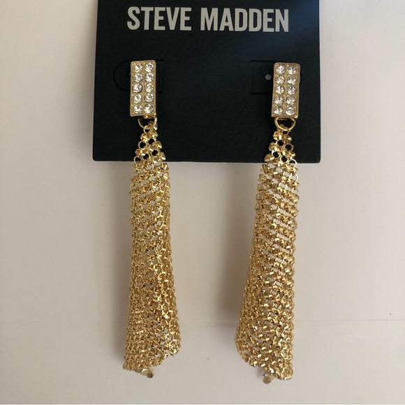 Steve Madden Rhinestone Drop Earrings - Picture 8 of 16